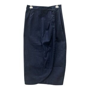 Vintage Panhandle Slim Denim Maxi Wrap Skirt Womens 12 Made in USA 90s Western